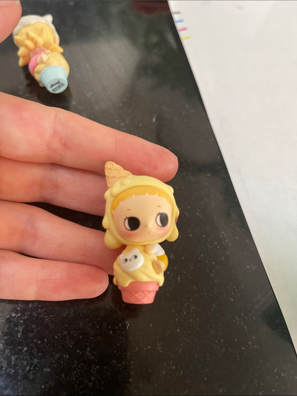 Yellow Ice Cream Cone Doll Toy - Cute Kids Figurine